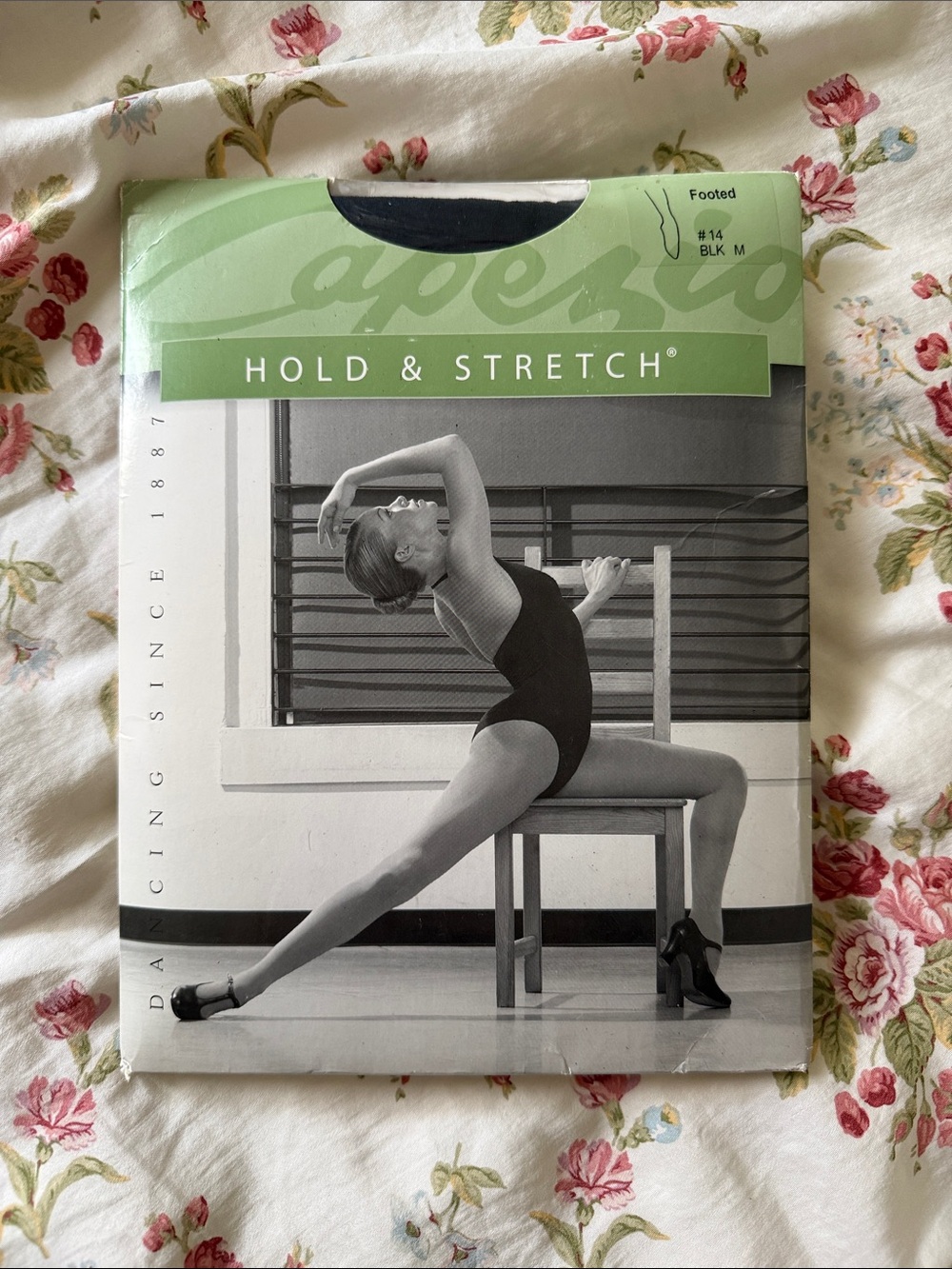 NEW Black Footed Capezio Tights Size M Semi-Opaque